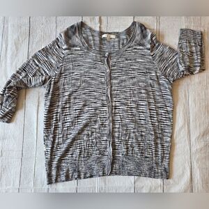 Sejour Size 2X Button Front Cardigan 3/4 Sleeve Viscose Blend Space Dye